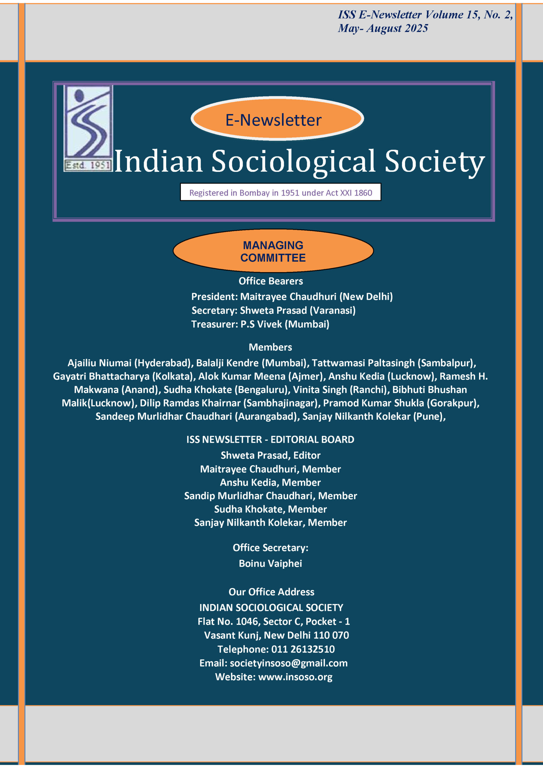 ISS E-Newsletter Vol.15,No.2 May to August 2025