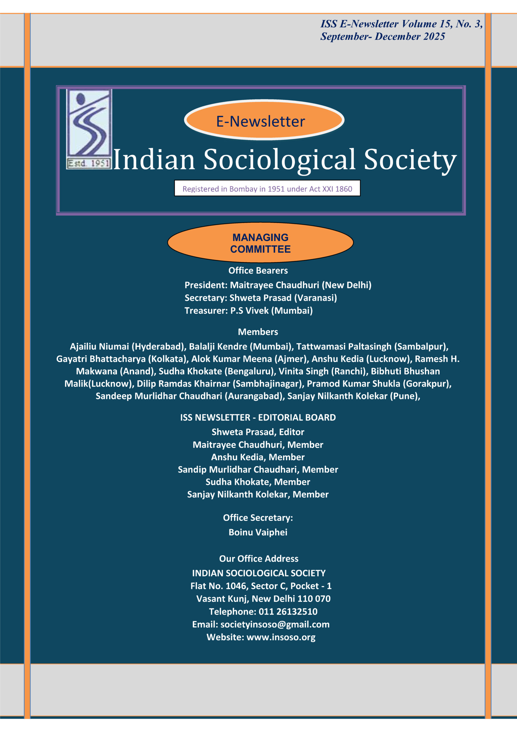 ISS Enewsletter Vol 15,no3 Sept to Dec 2025